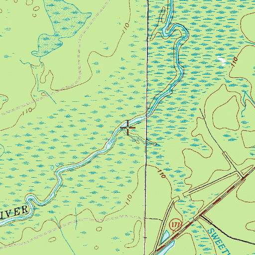Topographic Map of Sweetwater Creek, GA