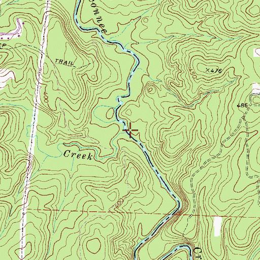 Topographic Map of Sweetwater Creek, GA