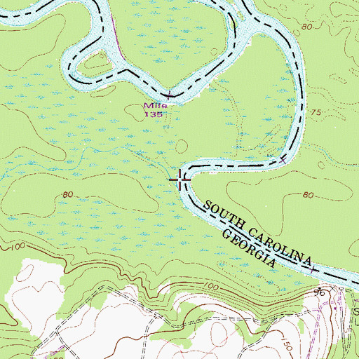 Topographic Map of Sweetwater Creek, GA