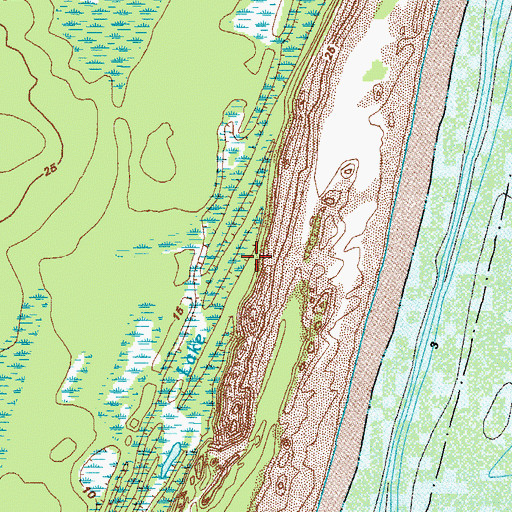 Topographic Map of Sweetwater Lake, GA