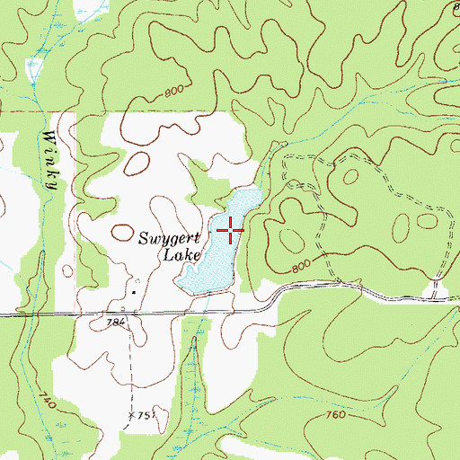 Topographic Map of Swygert Lake, GA