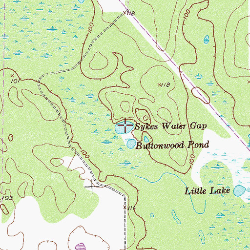 Topographic Map of Sykes Water Gap, GA