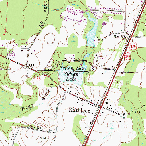 Topographic Map of Sylvan Lake, GA
