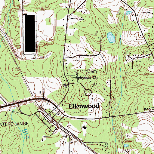 Topographic Map of Sylvester Church, GA