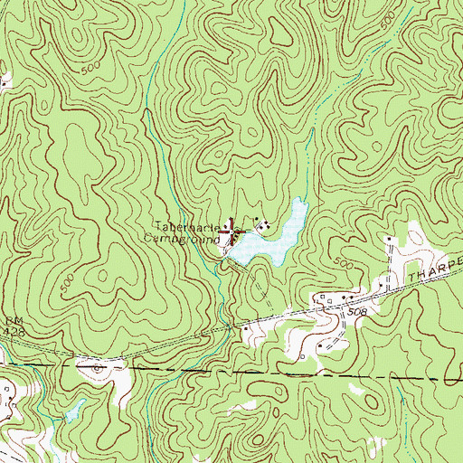 Topographic Map of Tabernacle Campground, GA