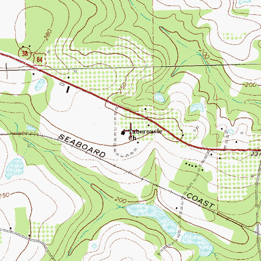 Topographic Map of Tabernacle Church, GA