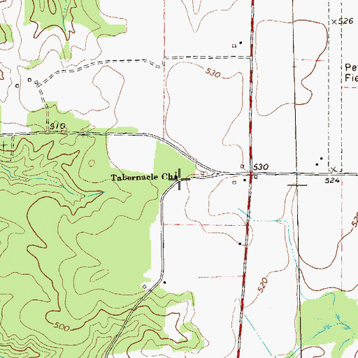 Topographic Map of Tabernacle Church, GA