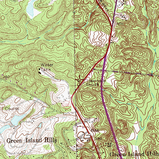 Topographic Map of Tabernacle Church, GA