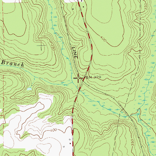 Topographic Map of Tabor Branch, GA