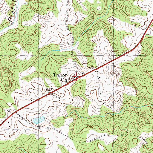 Topographic Map of Tabor Church, GA
