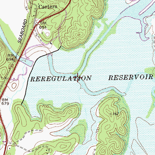 Topographic Map of Talking Rock Creek, GA