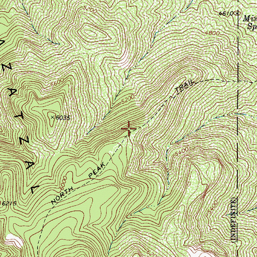 Topographic Map of North Peak Trail, AZ
