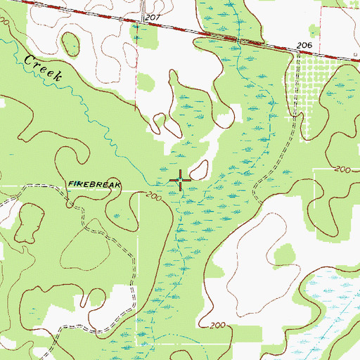 Topographic Map of Tallahassee Creek, GA