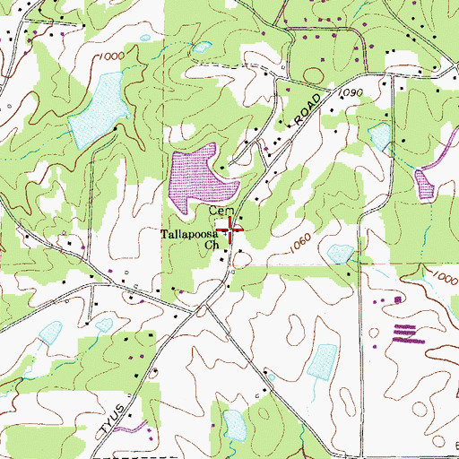 Topographic Map of Tallapoosa Church, GA