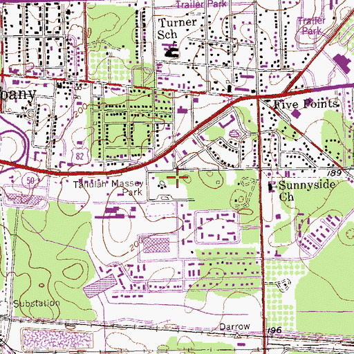 Topographic Map of Tallulah Massey Park, GA