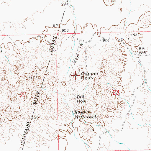 Topographic Map of Copper Peak, AZ