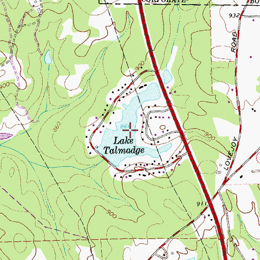 Topographic Map of Lake Talmadge, GA