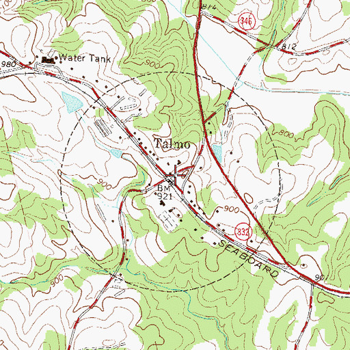 Topographic Map of Talmo, GA