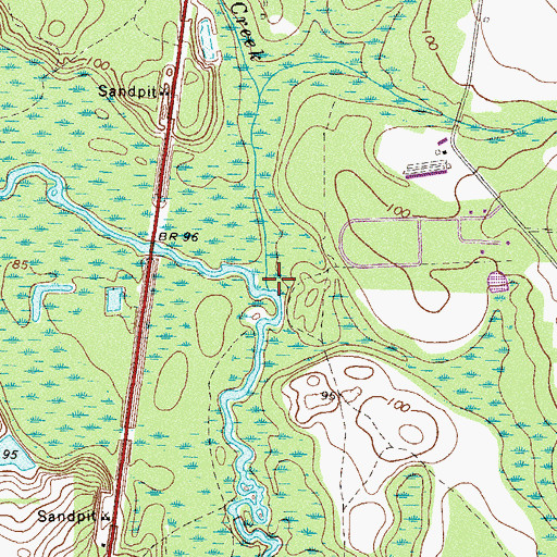Topographic Map of Tan Trough Creek, GA
