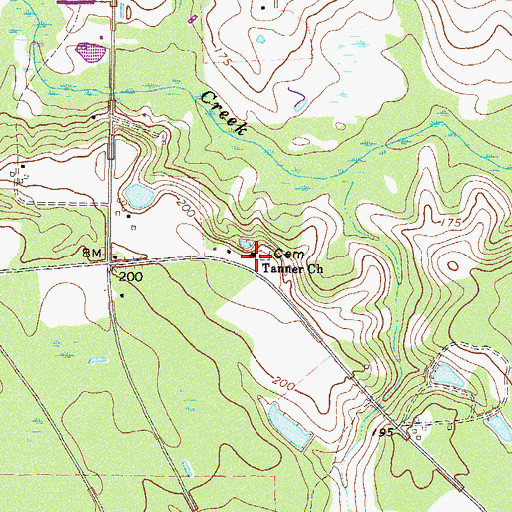 Topographic Map of Tanner Church, GA