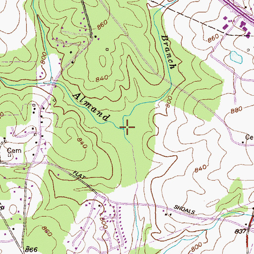 Topographic Map of Tanyard Branch, GA