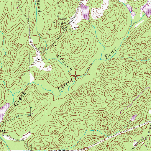 Topographic Map of Tanyard Branch, GA