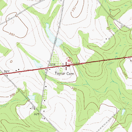 Topographic Map of Taylor Cemetery, GA