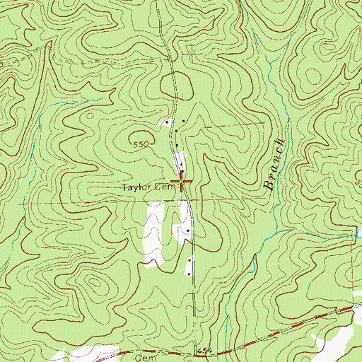Topographic Map of Taylor Cemetery, GA