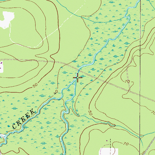 Topographic Map of Taylors Creek, GA