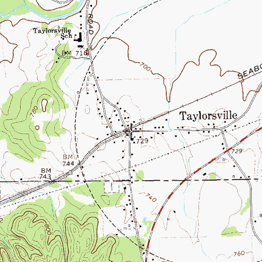 Topographic Map of Taylorsville, GA
