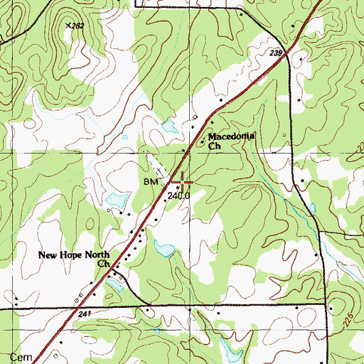 Topographic Map of Teloga School, GA