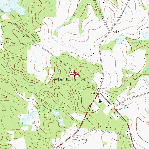 Topographic Map of Temple Hill Church, GA