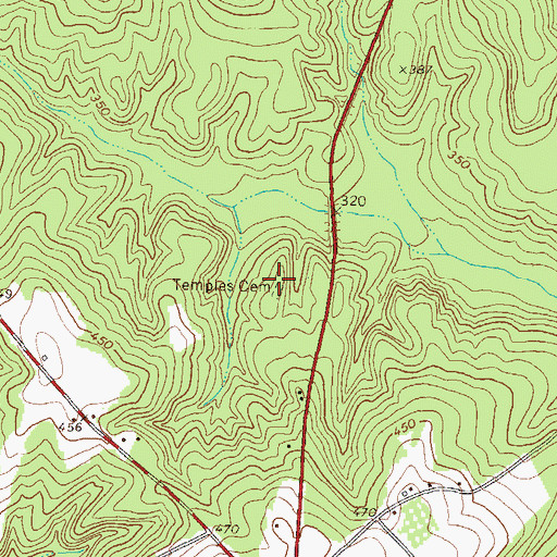 Topographic Map of Temples Cemetery, GA