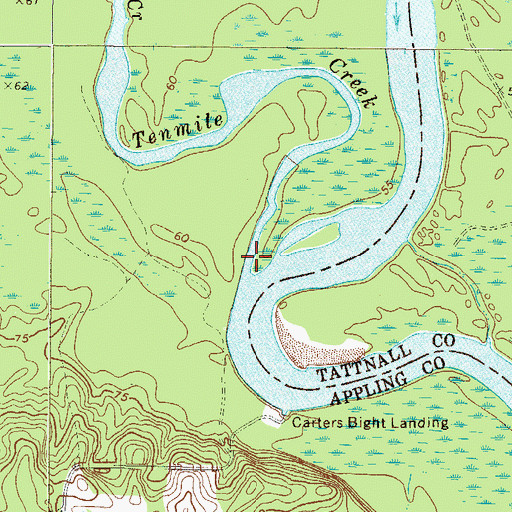 Topographic Map of Tenmile Creek, GA