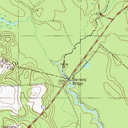 Topographic Map of Tenmile Creek, GA