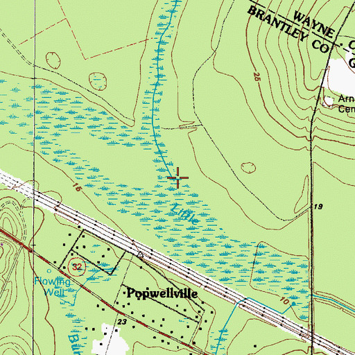 Topographic Map of Tenmile Swamp, GA