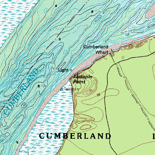 Topographic Map of Terrapin Point, GA