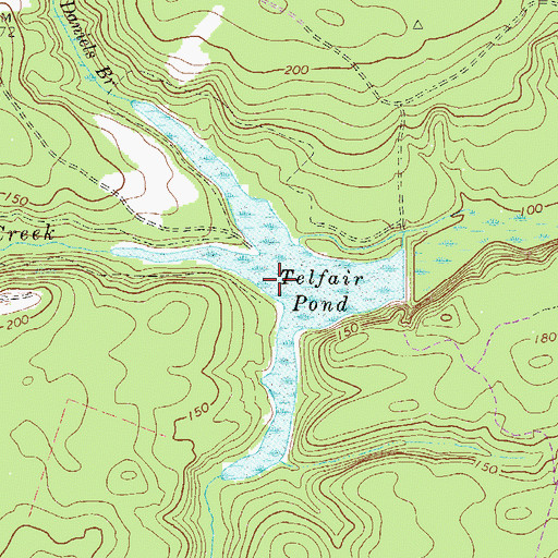 Topographic Map of Telfair Pond, GA