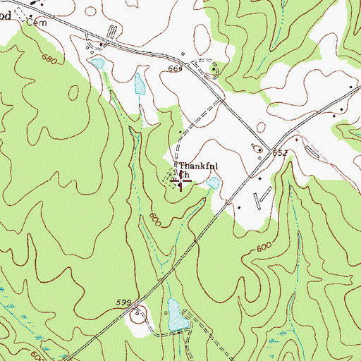 Topographic Map of Thankful Baptist Church, GA