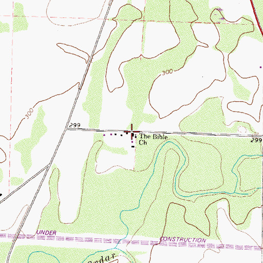 Topographic Map of The Bible Church, GA