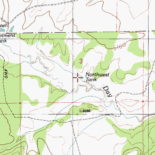 Topographic Map of Northwest Tank, AZ