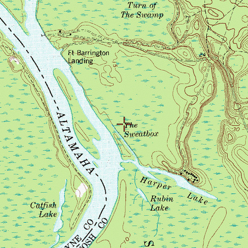 Topographic Map of The Sweatbox, GA