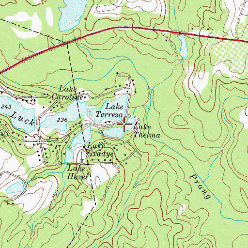 Topographic Map of Lake Thelma, GA