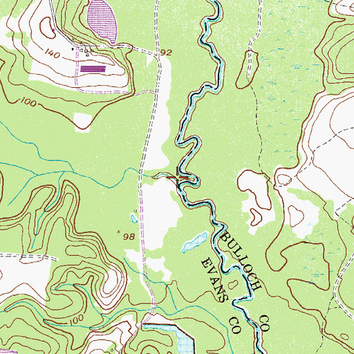 Topographic Map of Thick Creek, GA