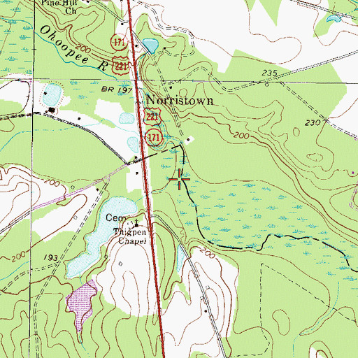 Topographic Map of Thigpen Creek, GA
