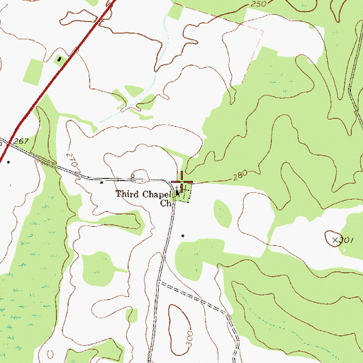 Topographic Map of Third Chapel Church, GA