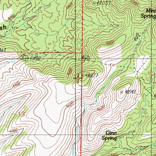 Topographic Map of Nugget Mesa, AZ