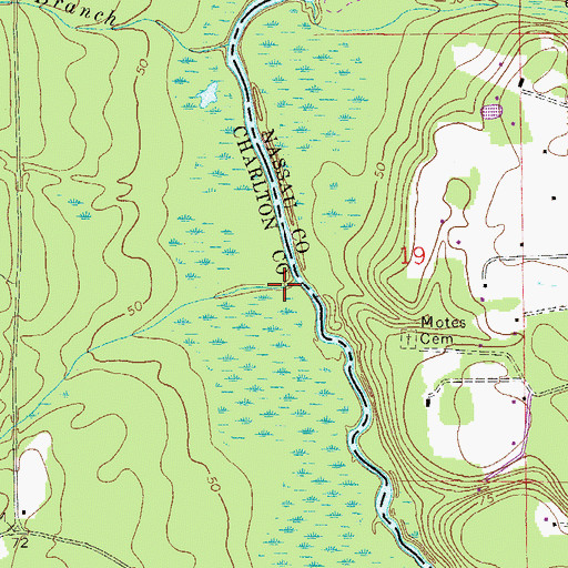 Topographic Map of Thomas Branch, GA