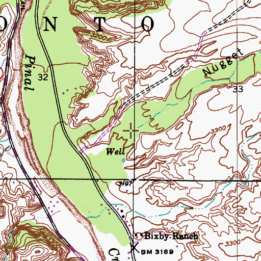 Topographic Map of Nugget Wash, AZ