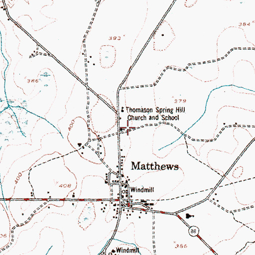Topographic Map of Thomason Spring Hill Church, GA